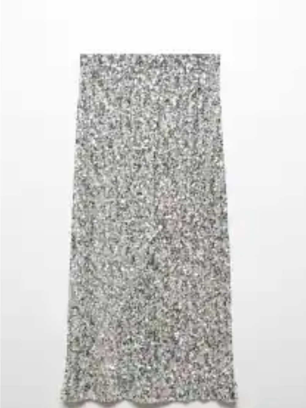 MANGO Silver Sequin Midi Skirt